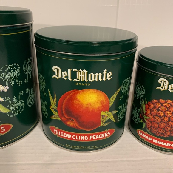 Vintage 1980s Del Monte Metal Kitchen Canister Tin Metal kitchen canister. - Picture 12 of 15